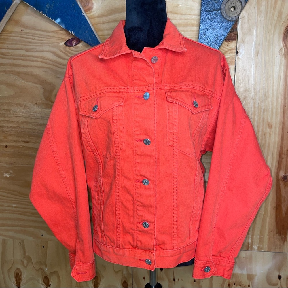 BDG Urban Outfitters Small Orange Denim Jacket.